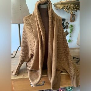 UMGEE brown crochet knit dolman sleeve sweater cardigan